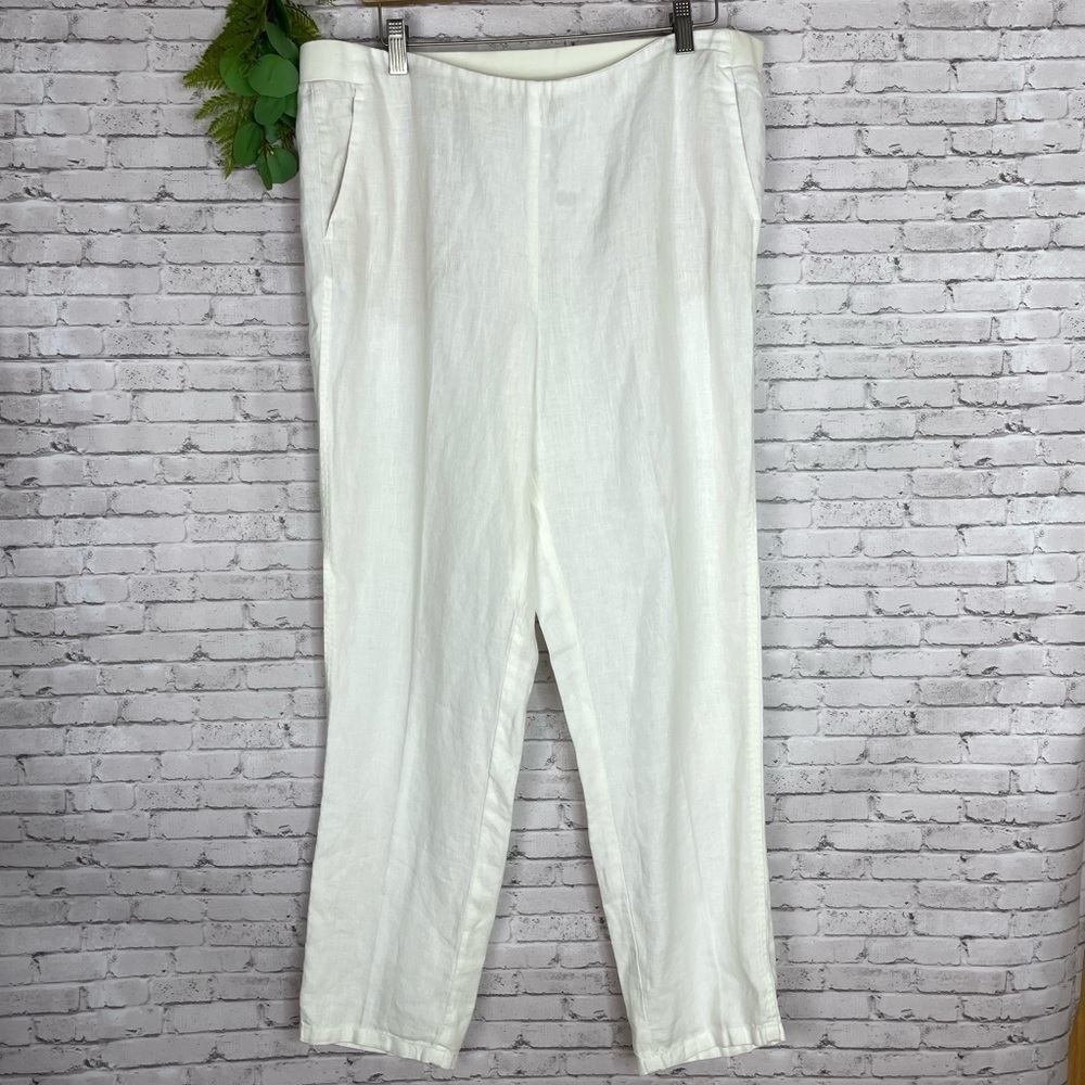 J. Jill Love Linen Elastic Waist Pull On Lagenlookok Pants